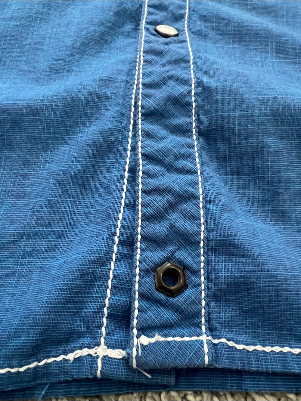 Buckle Black Athletic Fit Blue Western-Style Men's Button-Down Shirt - Size XL - Picture 7 of 14